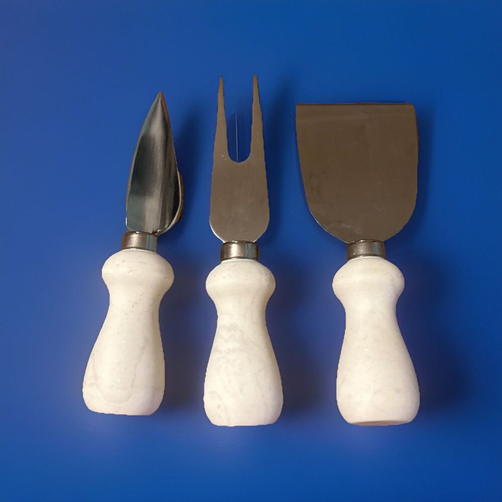 Maison du Fromage Cheese Charcuterie Tool Set White Stone Marble Handles